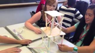 Students build test earthquakeproof buildings [upl. by Nilyac169]