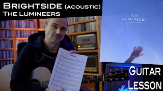 Brightside acoustic The Lumineers  Guitar  Lesson  Tutorial [upl. by Gernhard]