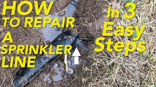 How to repair a broken punctured Sprinkler Line in 3 Easy Steps [upl. by Atirahc]