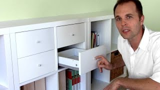 How to assemble Ikea bookshelf drawers  EXPEDIT KALLAX shelf [upl. by Atnovart]