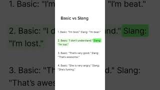 Basic vs slang english shorts viral short viralvideo [upl. by Nickola]