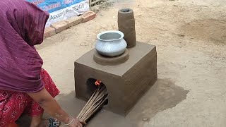 How to make Stove । Diy mud kitchen। umme Village Kitchen viral shortsfeed chulha [upl. by Roon]