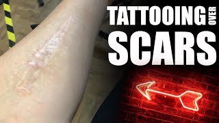 TATTOOING Over SCARS with Examples [upl. by Ahiel200]