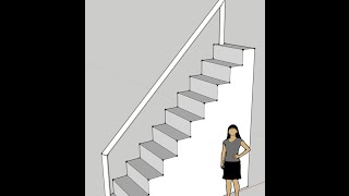 SketchUp Stairs and Round Handrail [upl. by Jarus]