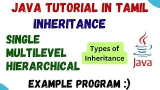 37 Types of Inheritance single  multilevel  hierarchical in Java in Tamil  Example code [upl. by Diena]