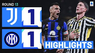 JUVENTUSINTER 11  HIGHLIGHTS  The Derby d’Italia ends in a draw  Serie A 202324 [upl. by Rufford]