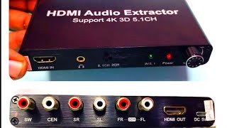 HDMI 51 Audio extractor Audio and vedio supports output 4K 3D surround [upl. by Griggs]