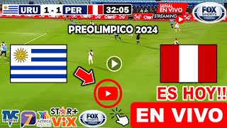 Uruguay vs Perú en vivo donde ver a que hora juega uruguay vs Perú Preolimpico 2024 sub 23 hoy [upl. by Frida104]