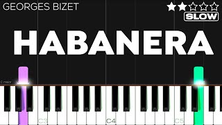 Georges Bizet  Habanera  Carmen  SLOW EASY Piano Tutorial [upl. by Aseneg]