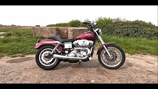 2001 HARLEY DAVIDSON DYNA SUPER GLIDE SampS 510G GEAR DRIVEN CAMS SOUND  CHROME CLUB STYLE UK ENGLAND [upl. by Akselaw625]