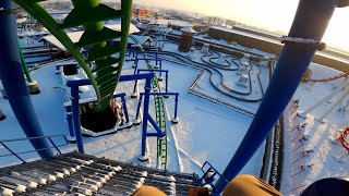 Dragon RMF  POV  Winter Kingdom  SNOW RIDE  2022  Energylandia  Poland [upl. by Ryder]