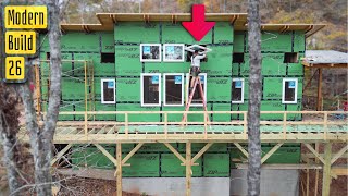 Modern Home Build  26  peel and stick roof underlayment and window installation [upl. by Nnaarat]