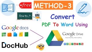 How To Convert PDF to Word Using Google Drive Method3 [upl. by Gristede]