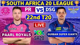 🔴Live Durban Super Giants vs Paarl Royals  PR vs DSG Live 22nd T20 Match SA20 League 2024 [upl. by Godspeed]