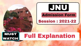 JNU Admission 2021  Application Form Full Analysis [upl. by Akinihs604]