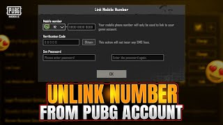 How To Unlink Number From Pubg Mobile  Number Link Remove From PUBG Account  PUBGM [upl. by Fonz887]