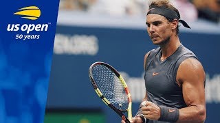 Threetime Champion Rafael Nadal Shines Bright in Arthur Ashe Stadium  2018 US Open [upl. by Nairret]