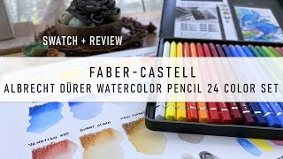 FABERCASTELL Albrecht Durer Watercolor Pencil Set 24 Color Swatch and Review [upl. by Slavin]