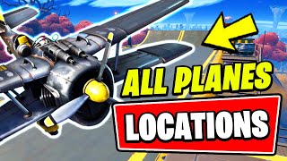 ALL PLANES LOCATIONS amp Travel 2000 meters in a BIPLANE Quest Fortnite Season 4 [upl. by Atteselrahc]