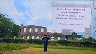 Burgruine Karlsburg von Karlstadt am Main ist aus Sicherheitsgründen halb abgesperrt seit 2023 [upl. by Ahidam]