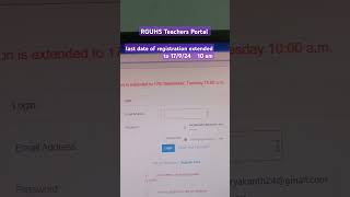 RGUHS Teachers Portal Last date is extended to 17924 10am rguhs rguhswala [upl. by Tiertza]