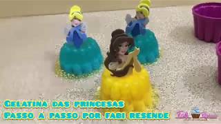 Gelatina das princesas Bela e Cinderela receita por Fabi Resende Doces Artesanais [upl. by Jallier]