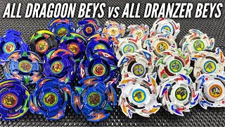 ALL DRAGOON BEYS vs ALL DRANZER BEYS  Timeline Battle  BEYBLADE  GENERATION MARATHON [upl. by Idonna]