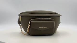 Michael Kors Maisie Large Pebbled Leather 2in1 Sling Pack in Olive  196163989778 [upl. by Vilberg27]