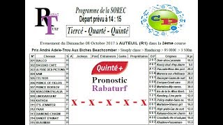 Rabaturf Pronostic100  Quinté BASE08102017  Auteuil  Prix André Adèle  R 1 [upl. by Virgin677]