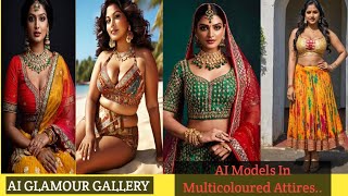 TOP AI MODLES IN STUNNING MULTICOLOURED DRESSES  quotAI GLAMOUR GALLERYquot [upl. by Naitirb]