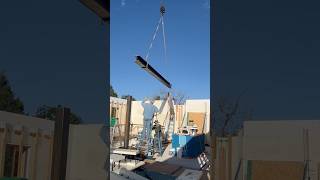 DIY 24’ steel beam installation in a 48’ tall ICF home build [upl. by Jet]