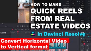 Film horizontal video and convert to vertical video in Davinci Resolve [upl. by Nobile]