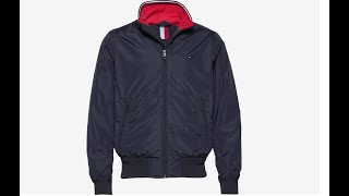 Tommy Hilfiger TIPPED COLLAR BOMBER JACKET unboxing and review tommyhilfiger jacket [upl. by Ahsac]