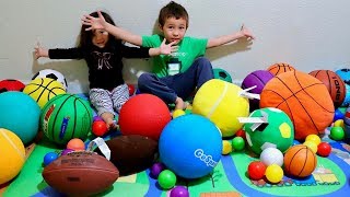 Toddlers Learn Colors with a Lot of Sports Balls  Fun Learning Activity for Preschool Kids [upl. by Nnaes428]