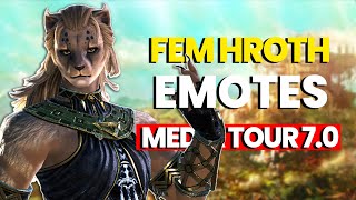 FFXIV Dawntrail Female Hrothgar Emotes Media Tour [upl. by Synned]