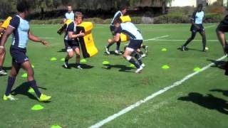 Rugby IQ  V Tackle Drill [upl. by Sedaiuqlem]