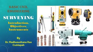 Basic Civil Engineering  JNTUA BTECH R23  Unit  2 Surveying  Objectives Surveying Instruments [upl. by Pauletta206]