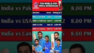 India T20 World Cup 2024 Schedule Venues amp Match Timings In IST  india match schedule [upl. by Jorey]