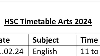 Detailed Explaination of the HSC Board Exam 2024 Timetable  Arts HSC 2024 viral trending [upl. by Laux53]