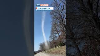 Dust Devil Swirls In Oklahoma dustdevil oklahoma [upl. by Enilram669]