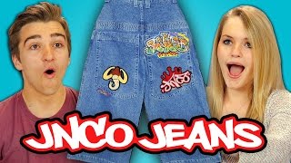 TEENS REACT TO 90s FASHION  JNCO JEANS [upl. by Leivad]