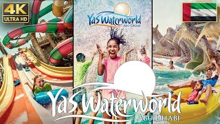 YAS WaterWorld Abu Dhabi All Rides  4K  DUBAI TRIP [upl. by Wain]