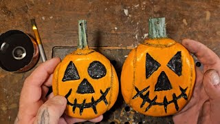 How to wood carve pumpkins for Halloween with a dremel [upl. by Atidnan]