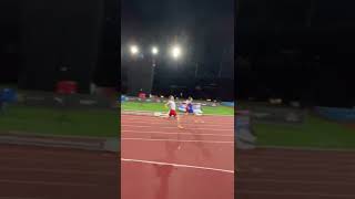 Mondo Duplantis beats Karsten Warholm over 100m [upl. by Cavallaro]