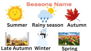 Seasons Name Learn Season name in English  Six seasons Name in English  Basic English Learning [upl. by Still439]