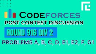 Codeforces Round 916 Div 3  Video Solutions  A to G1  by Ankit Ghildiyal  TLE Eliminators [upl. by Ede865]