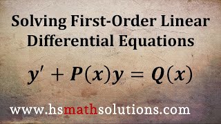 Solving FirstOrder Linear Differential Equations  Introduction with Examples [upl. by Rayshell]