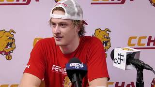 Bulldog Hockey  Noah Giesbrecht Postgame Interview vs Bemidji State [upl. by Acinelav]