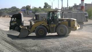 Cat 962G II loading Volvo FMX 6x4 quotThe Squallquot with tipper semitrailer [upl. by Sanson]