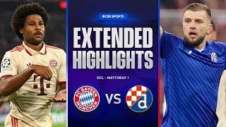 Bayern Munich vs Dinamo Zagreb Extended Highlights  UCL League Phase MD 1  CBS Sports Golazo [upl. by Aneis]